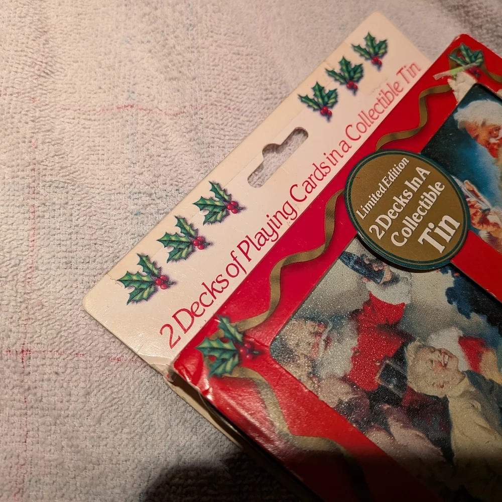 Vtg Coca-Cola Playing Cards Limited 2 Decks Collecible Tin 1996 NOS Christmas - Picture 5 of 5